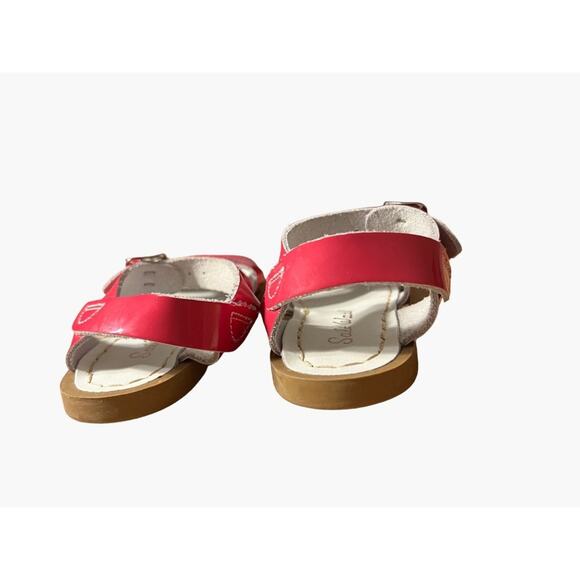 Salt Water Sandals Pink Patent Leather Girls Size 8 Excellent very gently used c - Picture 6 of 6